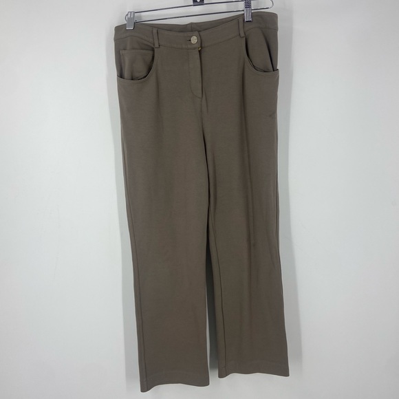 St. John Pants - St John Yellow Label Tag Straight Leg Trouser Pants Womens 6 Brown Tan